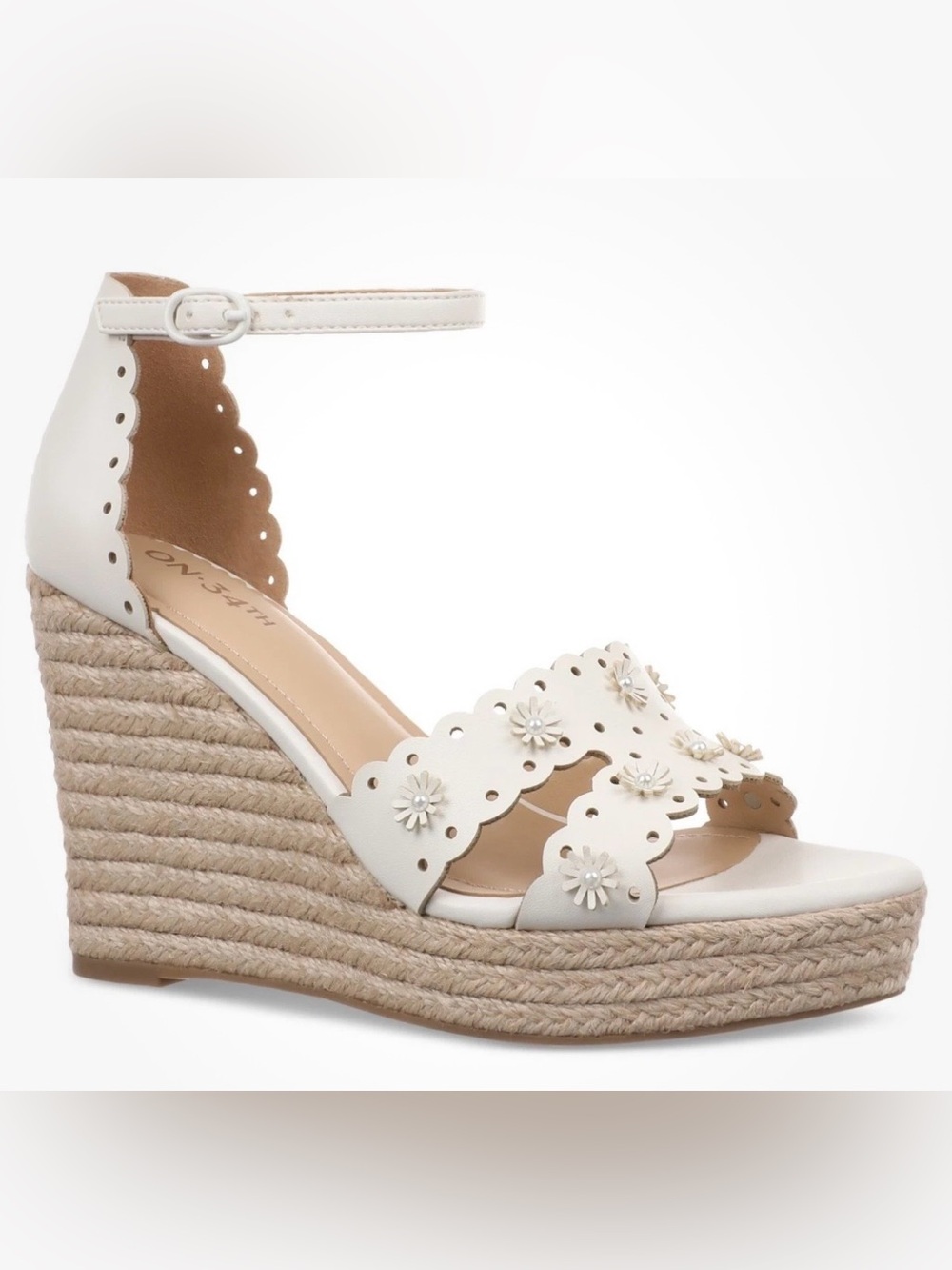 On 34th Women's Theodoree Espadrille Wedge Sandals, Exclusively at Macy's White